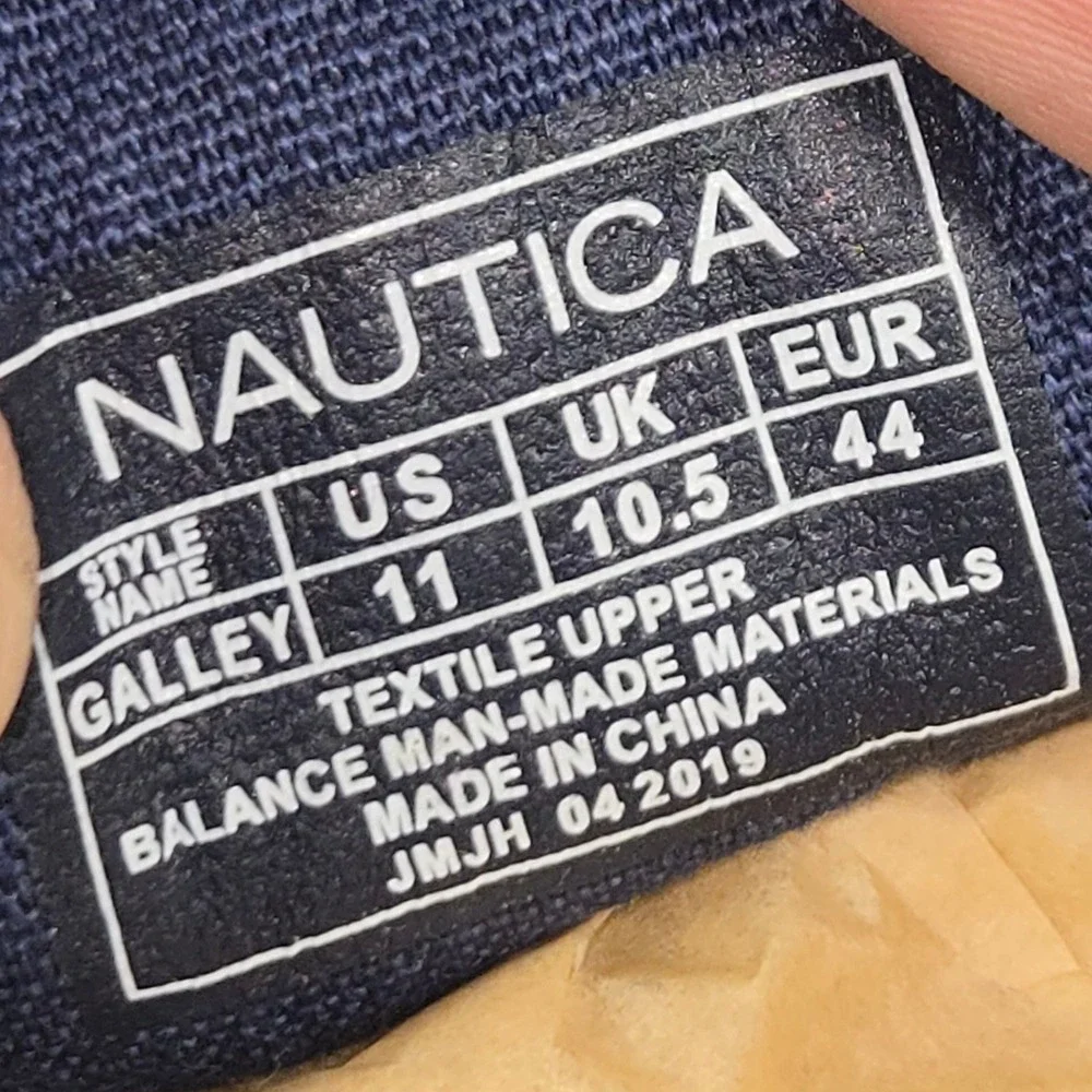 Nautica Galley Mens Denim Boat Shoes Navy Blue Textile‎ Sneakers Size 11 JMJH
